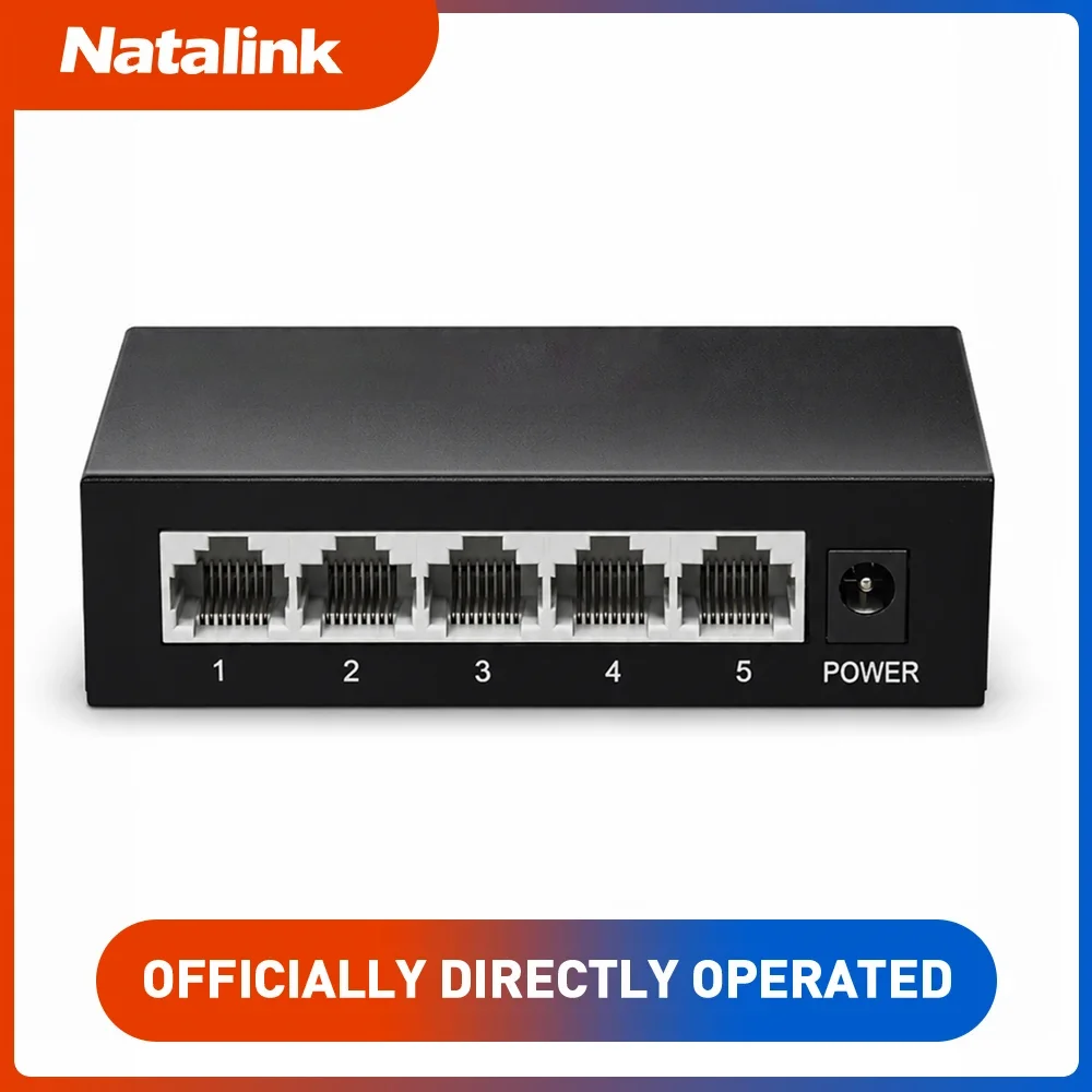 Natalink 5-Port Gigabit Unmanaged Ethernet Switch 1000Mbps RJ45 Plug and Play Stable Transmission Network Hub for Home Office