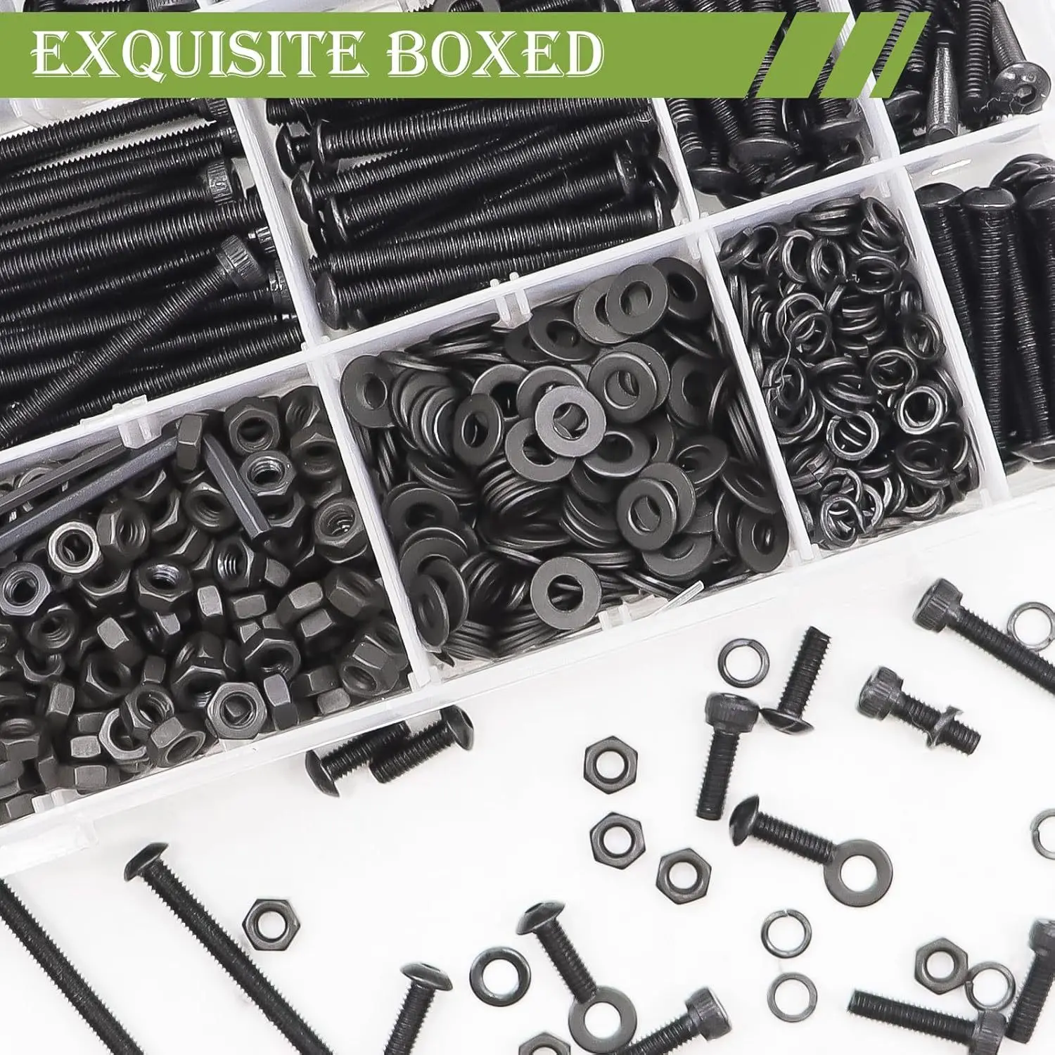 2135Pcs M3 Screw Bolt Washer Nut Set Hex 12.9 Grade Socket Button and 10.9 Grade Cap Head