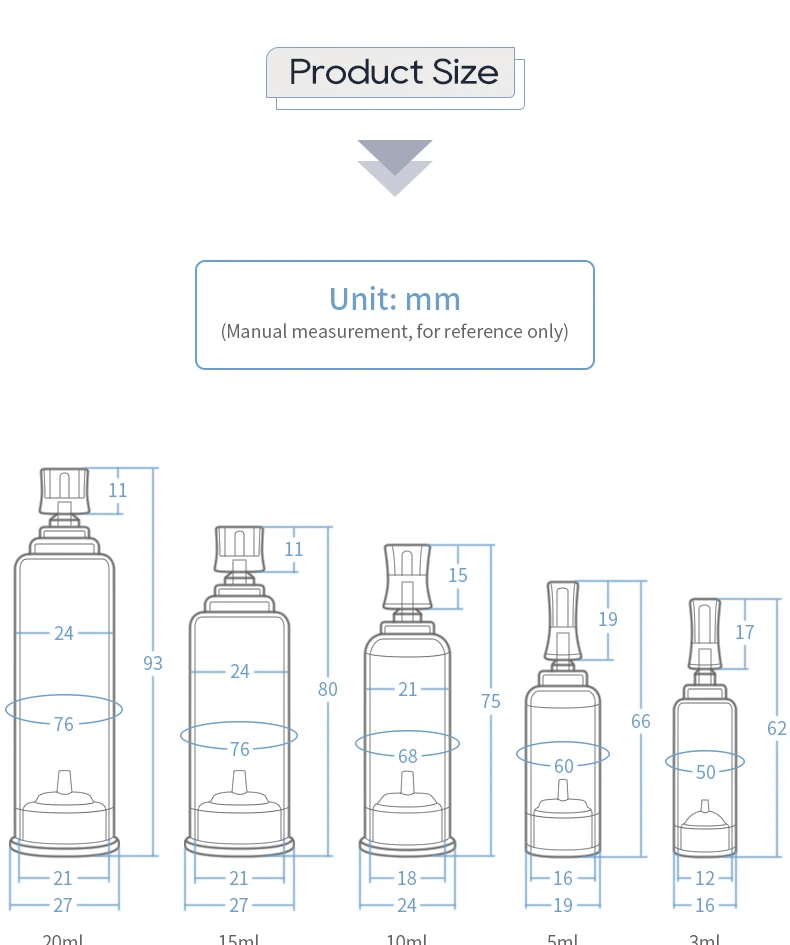 100 Stück 3-20ml Klare/Bernsteinfarbene Einweg-Spritzenfläschchen mit Abbrechverschluss für Reisekosmetik, Serum, Öl, Lotion – Detail 8