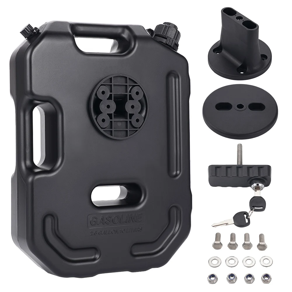 Upgraded Lock Clamp With Lock Multifunctional 10L Fuel Oil Tank Anti-Static Mount Petrol Can for Car Motorcycle Anti-Static