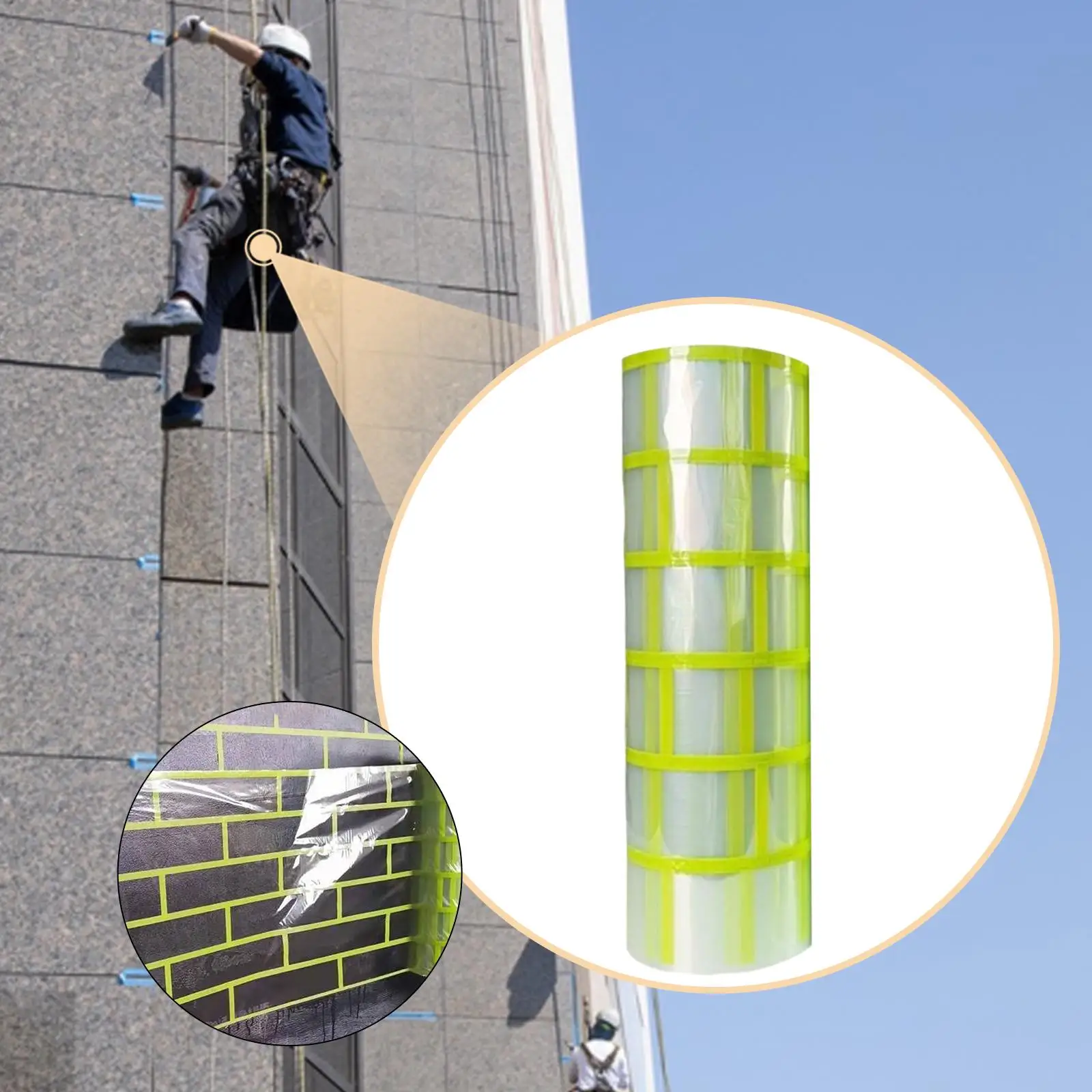 Adhesive Brick Pattern Tape 10M Easy Install Grid Sticker for Masonry Tools Brick Leveling and Exterior Walls