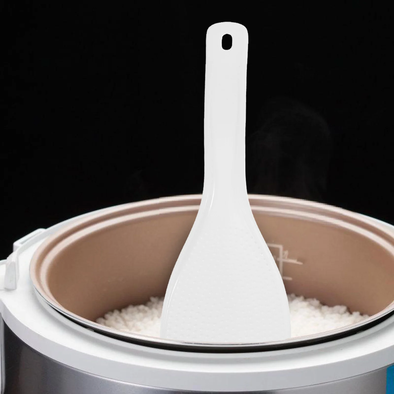 

4Pcs Creative Kitchen Rice Paddle Nonstick Plastic Rice Spoon Ergonomic Handle Hanging Hole Reusable for Home Cooking