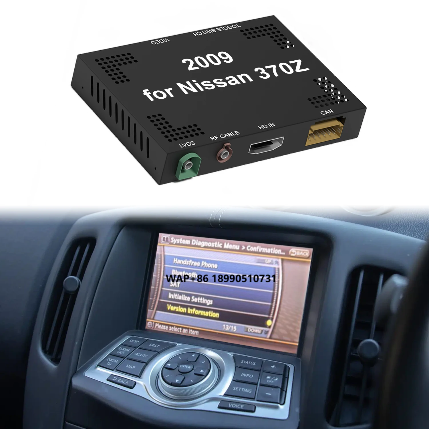 

370Z Auto Electronics OEM Head Units Wireless CarPlay and Android Auto Integration Kits Car DVD Player for 2009 Nissan Car