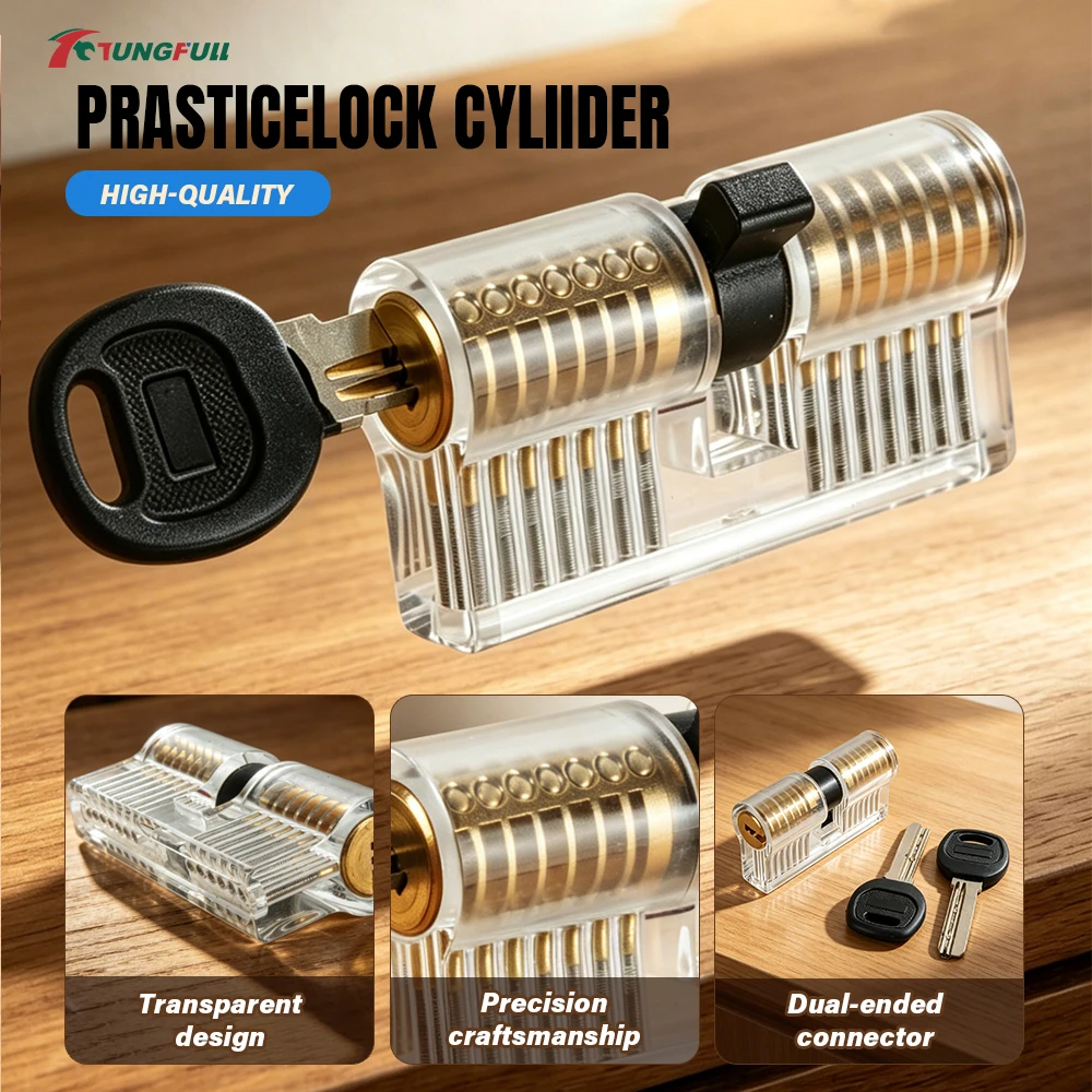 Portable Locksmith Quick Open Tool Set With Transparent Practice Lock Cylinder Carry Bag Professional Lock Repair Hand Tool Kit