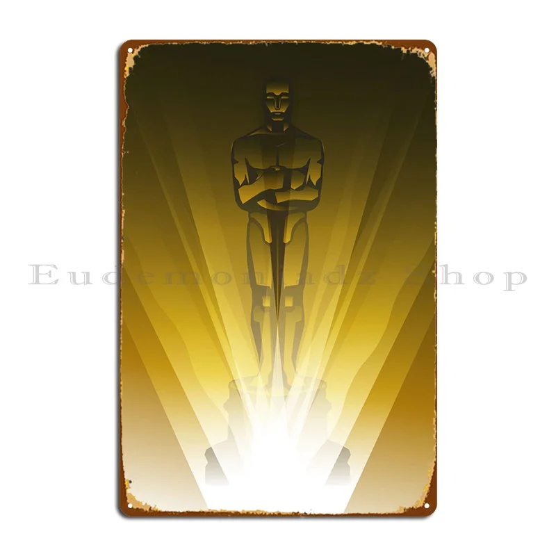 Oscars Gold Metal Sign Cinema Funny Design Bar Cave Designs Tin Sign Poster