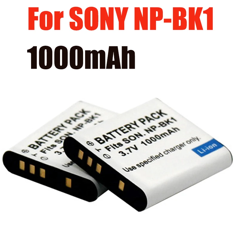 1000mAh NP-BK1 NPBK1 Batteries for Sony Cybershot MHS-PM5 DSC-W180 MHS-CM5 DSC W370 S980 S750 S780 S950 W190