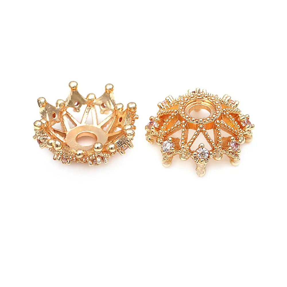 8MM 10MM 12MM 14MM 16MM 18K Gold Farbe Messing Blume Perlen Kappen Hohe Qualität Halskette Ohrringe Schmuck Zubehör – Detail 32