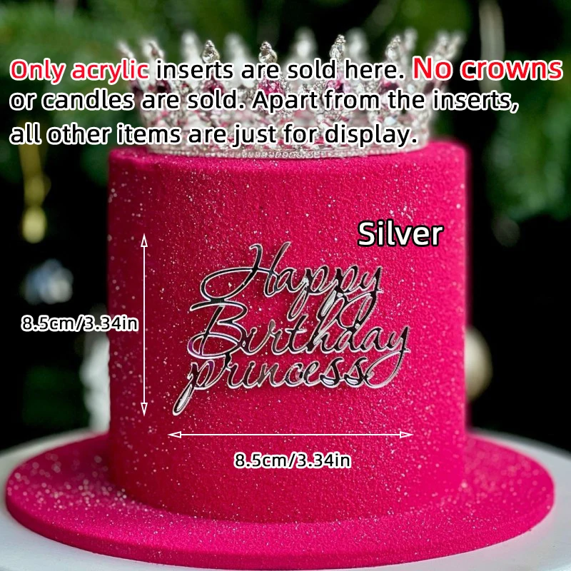 Prinzessinnen- und Königinnen-Thema Acryl Cake Topper für Mädchen Sweet 16 Mitzvah Babyparty Geburtstagstorten-Deko Party-Feier-Zubehör – Detail 11