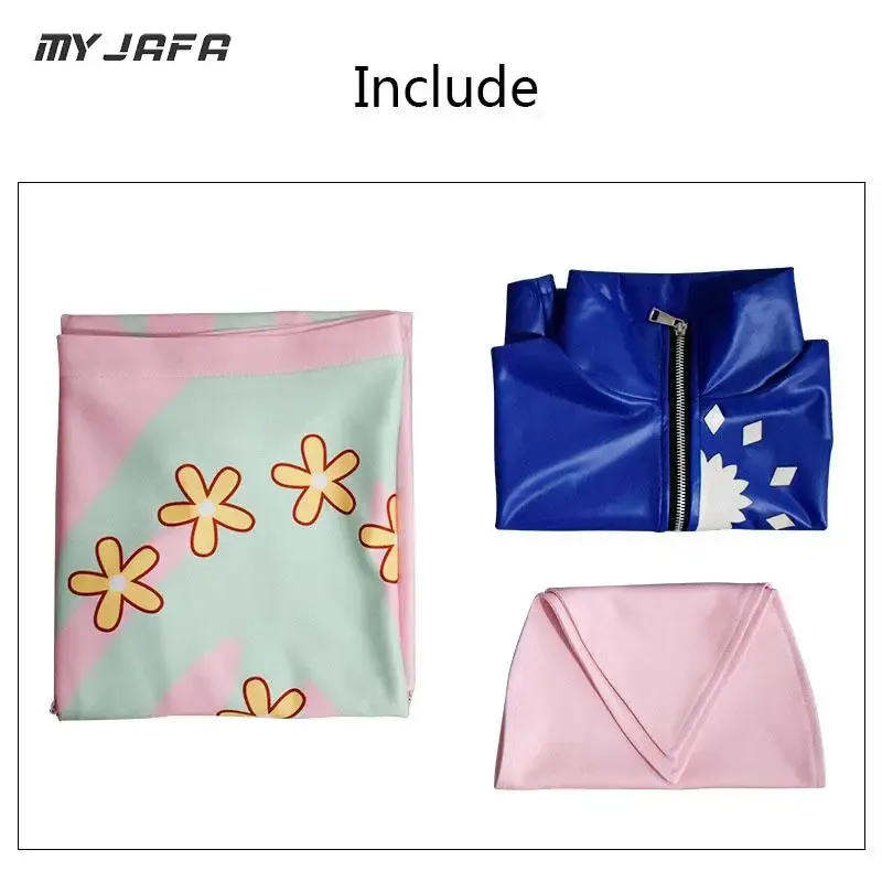 Нико Робин Косплей Костюм Парик Очки Туфли на высоком каблуке Пальто из искусственной кожи + юбка + повязка