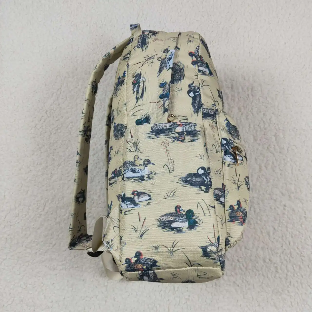 Back to School Duck Light Brown mochila para meninos, lona Material, alta qualidade, atacado