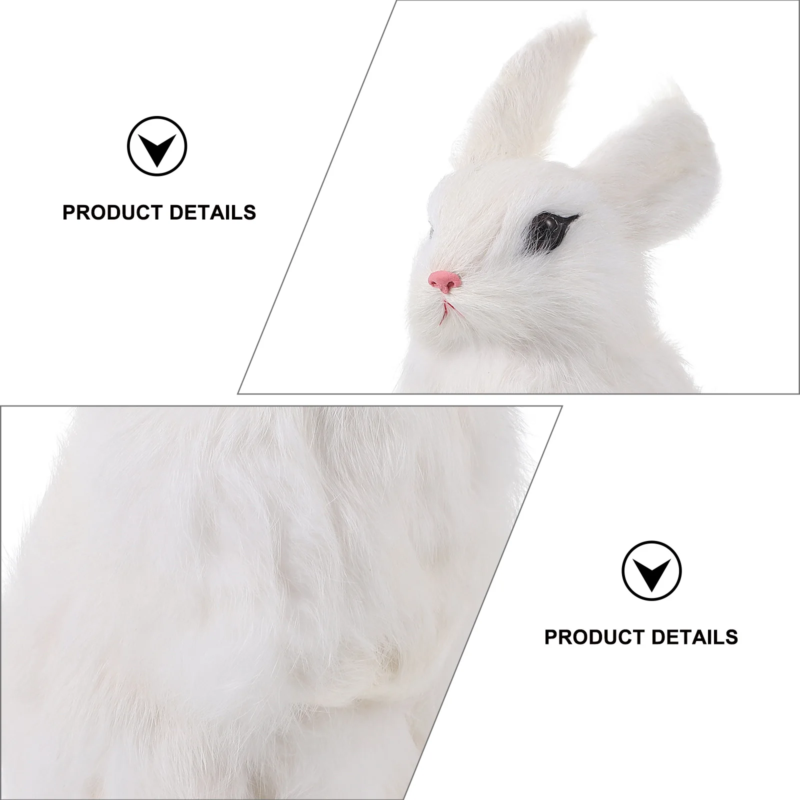 

Realistic Rabbit Figurine Ornament Plastic Bunny Statue Decor Mini Animals Easter Adornment Home Garden Office Desktop Landscape