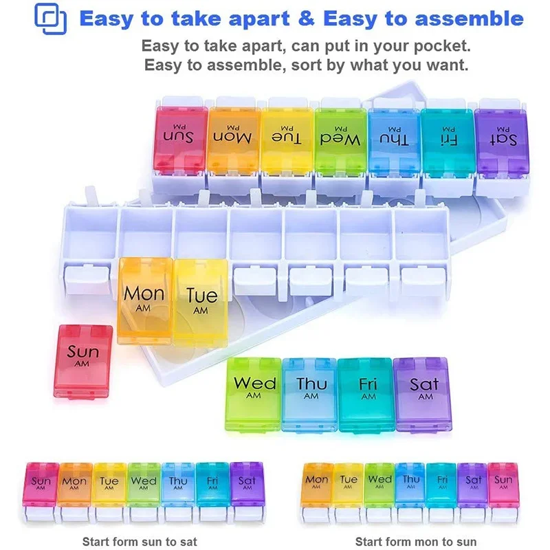 Organize Your Vitamins & Supplements with Our 7-Day Moisture-Proof Pill Organizer!