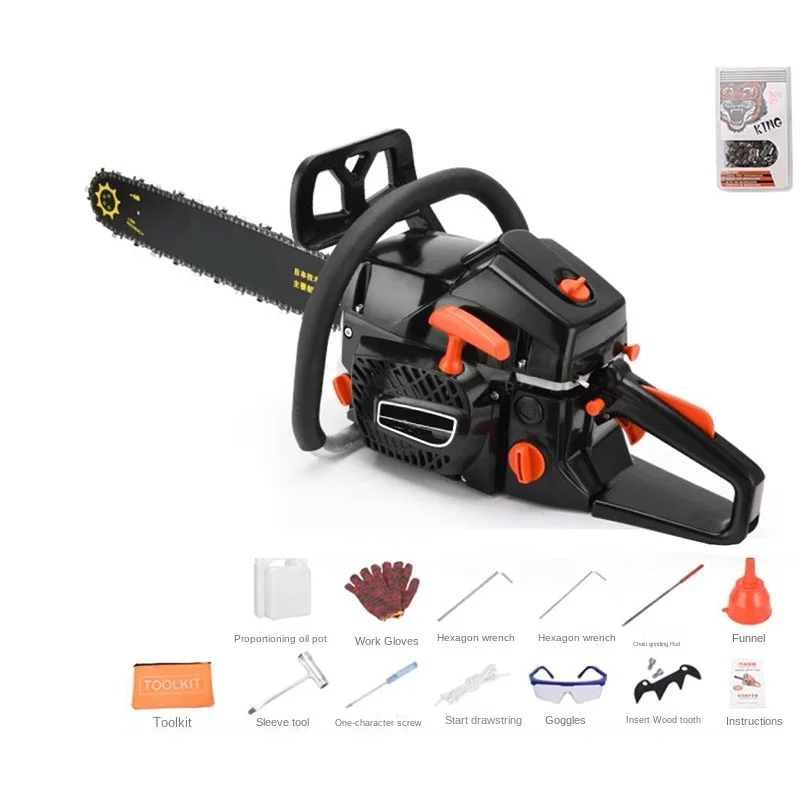 9800W high-power chainsaw gasoline saw logging saw icebreaker high-power chainsaw tree art cutting machine household fuel-saving