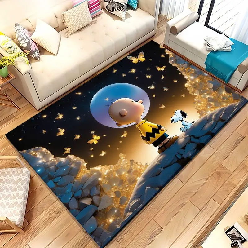 Kawaii S-Snoopys Dog Cartoon Soft Non-Slip Large Area Rug for Living Room,Bedroom Playroom Carpet Mat for Sofa,Home Decor Gift
