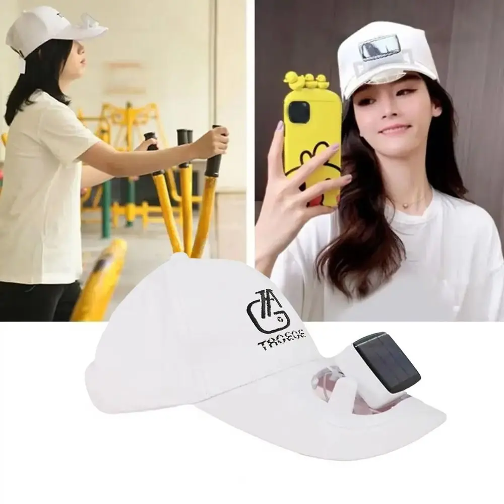 

USB Charging Fan Sunhat Solar Charging Strong Wind Fan Baseball Hat with Cooling Fan Long Brim Detachable Fan Cap Men Women