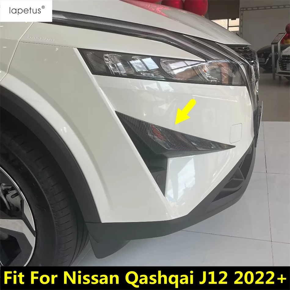 

Front Fog Lights Lamps Eyelid Eyebrow Decoration Cover Trim For Nissan Qashqai J12 2022 - 2024 Carbon Fiber Accessories Exterior