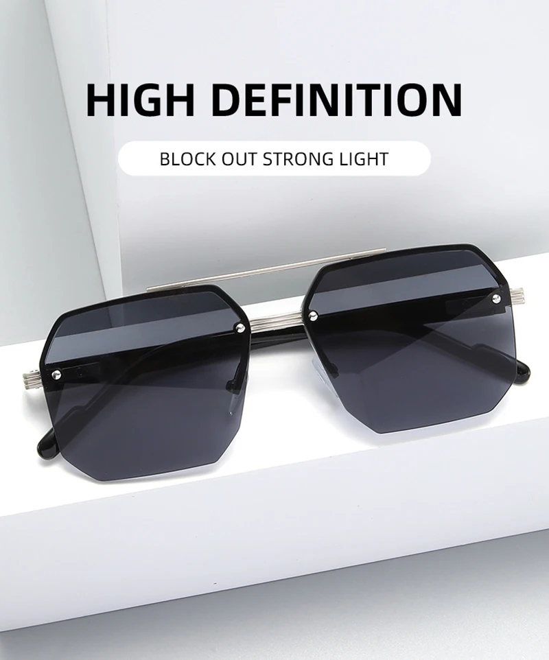 Mode Halb rahmen Sonnenbrille Männer Frauen klassische Big Business Sonnenbrille männlich trend ige Fahr schirme – Detail 3