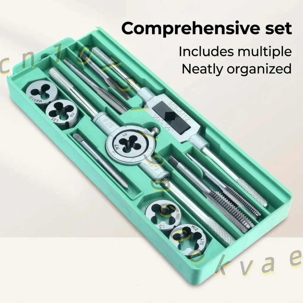 12 PCS Professional Tap Wrench and Die Holder Set - Essential Hand Threading Tool