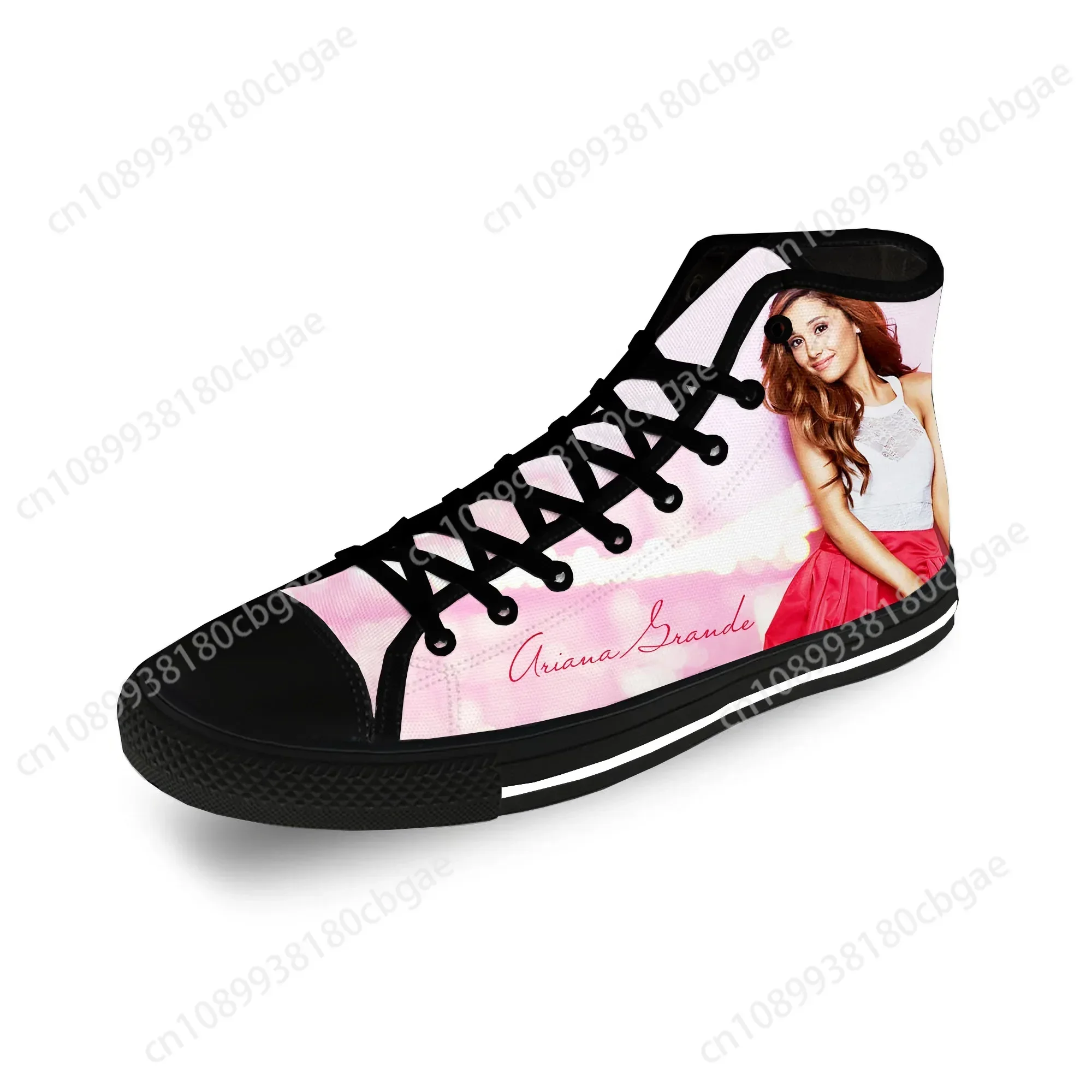 รองเท้าผ้าใบแฟชั่นลายพิมพ์ 3 มิติ ลายอารีอานา นักร้องเพลงระดับโลก สไตล์ลำลอง น้ำหนักเบา ระบายอากาศได้ดี สำหรับผู้ชายและผู้หญิง