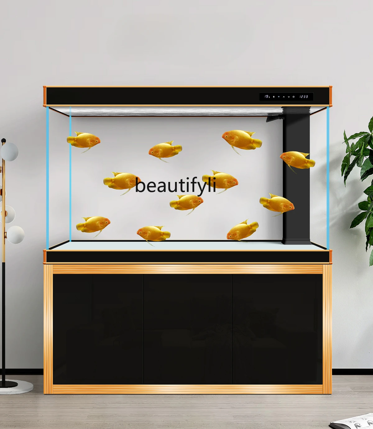 

Super White Fish Tank Aquarium Living Room Ecological Large Partition Bottom Filter Screen Smart New Floor