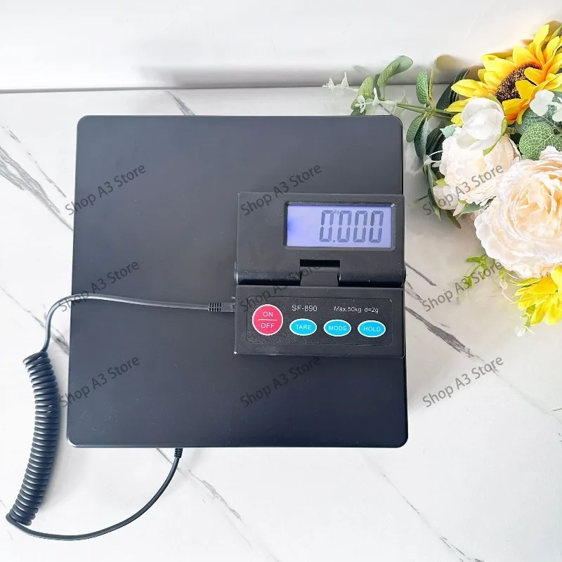 50KG Split Type Digital Shipping Scale, Portable Mini Electronic Bench Scale for Courier Parcel Weighing