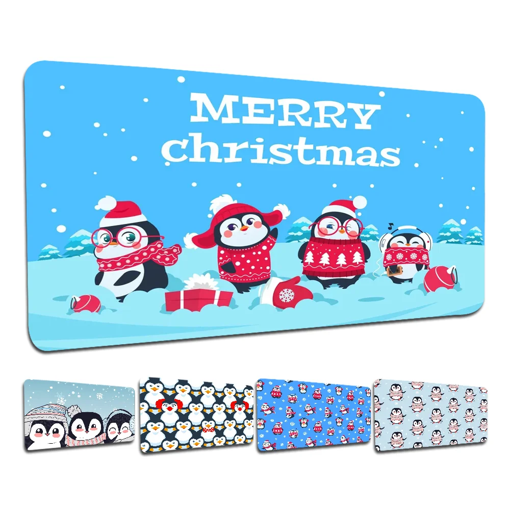 Cartoon Penguin Non-slip Lockedge PC Gaming Mouse Pad Gamer Desk Mats Keyboard Pad Mause Pad Muismat For PC Mouse Carpet