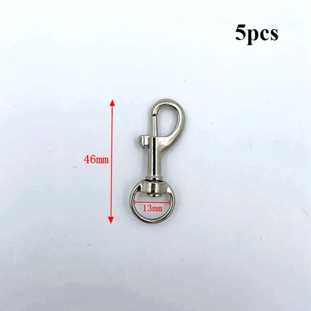 

5pcs New Rotating Snap Hook Metal Leather Strap Belt Keychain Trigger Clips Traction Buckles Pet Traction Buckle