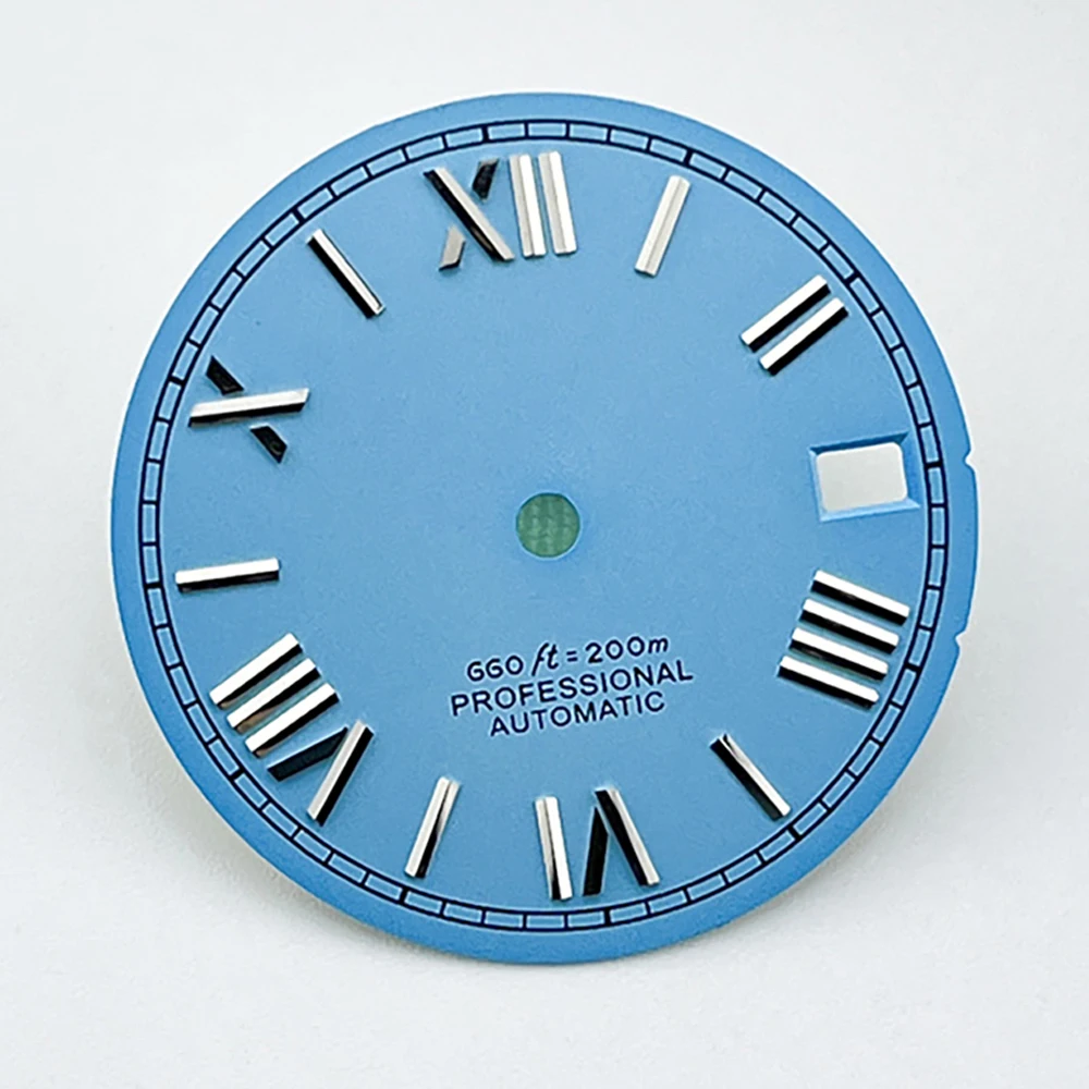 

28.5mm Watch Dial, 3D Roman Numerals Dial NH35, for NH35A 4R35 Movement, No Luminous Single Calendar Watch Face, 3.8 3.0 Crown
