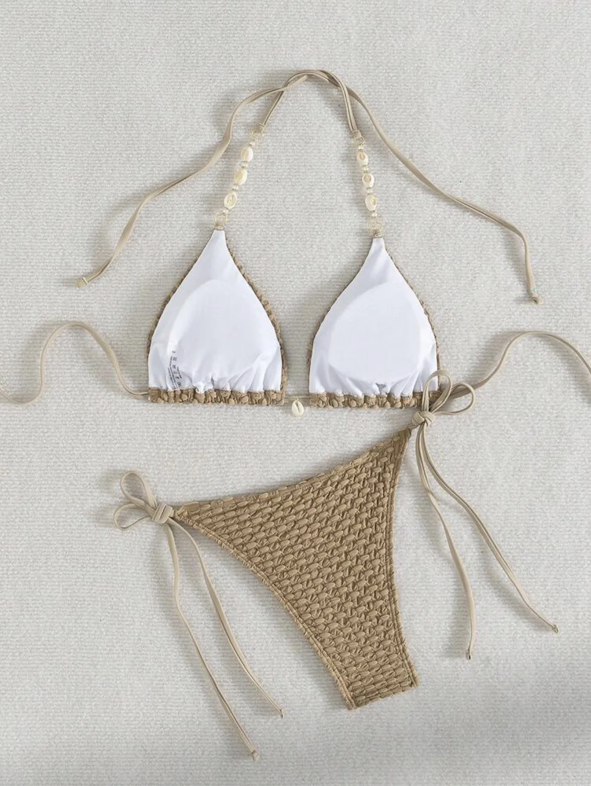 Conjuntos de microbikinis con cadena de concha sexy, traje de baño de dos piezas con Tanga y lazo, traje de baño, biquini bakini tankini