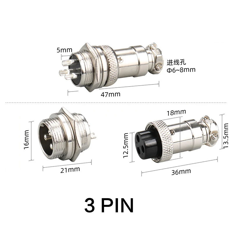 10Set GX16 2 3 4 5 6 7 8 9 Pin Male Female Lc Cable Aviator Aviation Circular Connector Plug Socket DF16