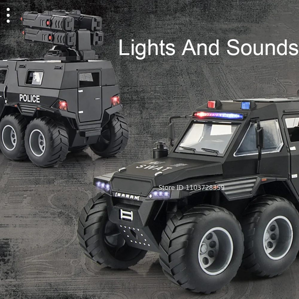 1:24 スケール Avtoros シャーマンパトカーモデルおもちゃ合金ダイキャストオフロード車サウンドライトドアオープンプルバック子供のためのギフト