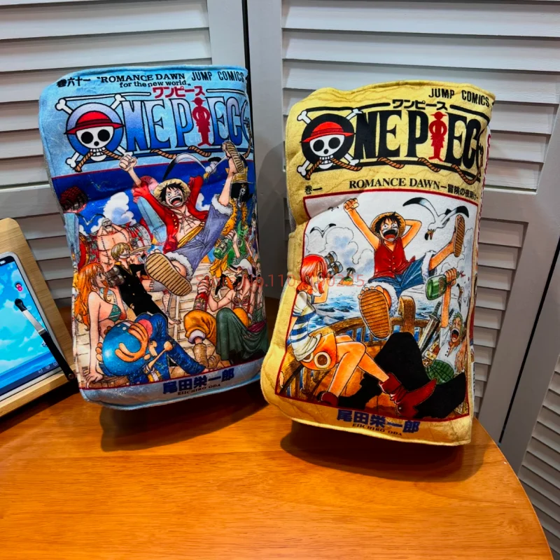 One Piece Book Shaped Base Openable Plush Pillow Japan Limited Luffy Zoro Anime Themed Decorative Cushion Anime Doll Toys Gifts Sneakatelier