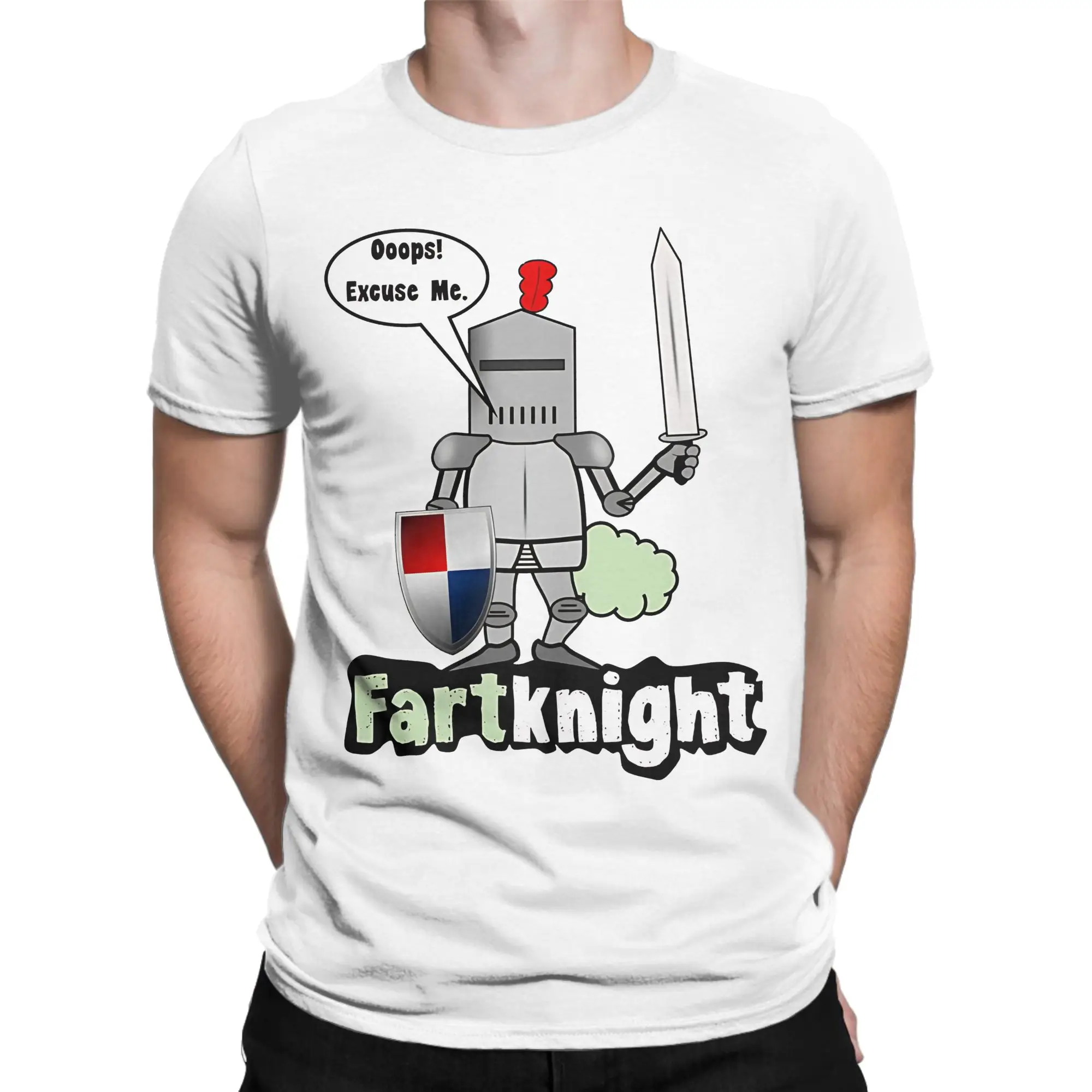

Printed Sir Cumcise Knight Funny Fartknight Video Game T Shirt O-neck Short Sleeve Clothes 100%Cotton Summer Clothing