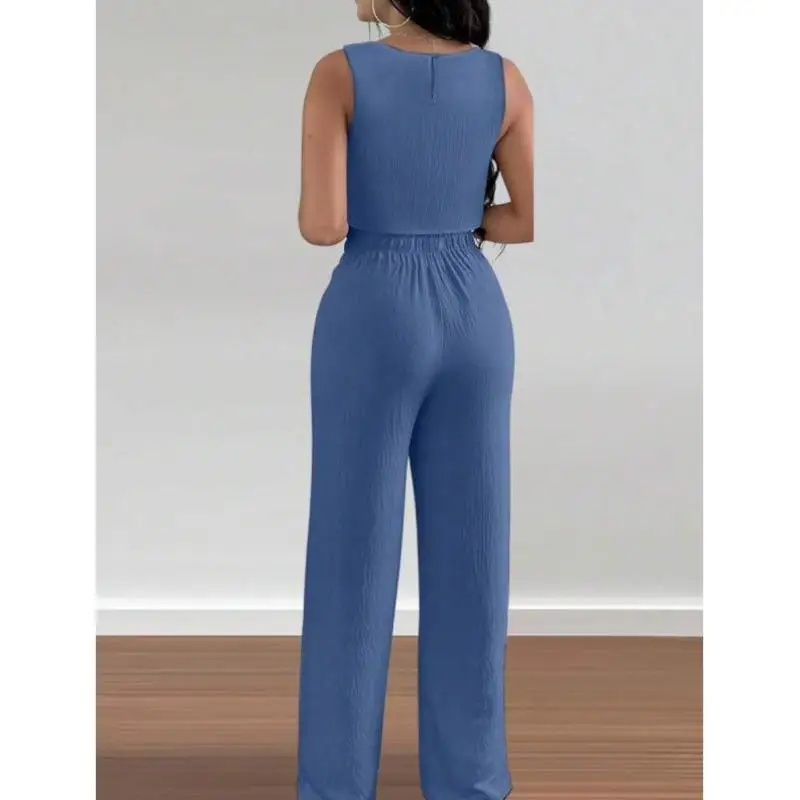 Ele Vaion Sle V-Ne Conjunto de camiseta sin mangas y pantalones de pierna recta 87066 Diseño Ropa deportiva informal para hombre Longitud Seven Sve