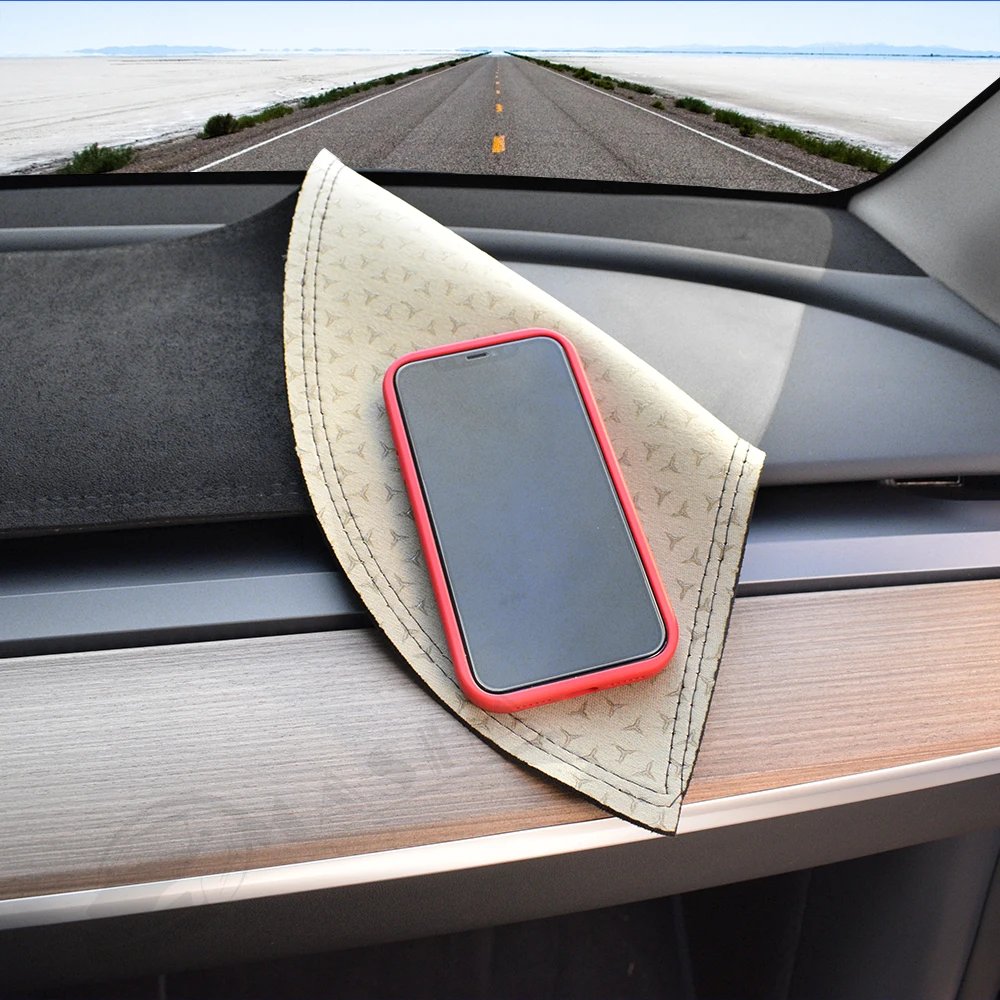 Suede Leather Dashmat Car Dashboard Cover Pad Dash Mat SunShade Carpet Accessories For Tesla Model 3 Model Y 2017-2021 2022 2023