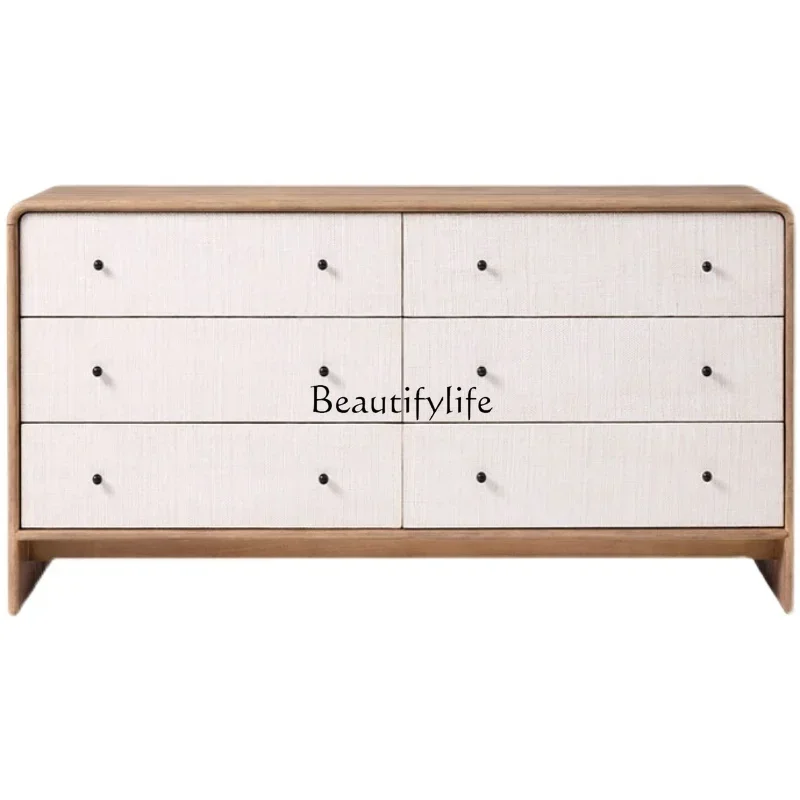 

LXAmerican simple six-chest cabinet French rattan living room bedroom locker villa model room furniture