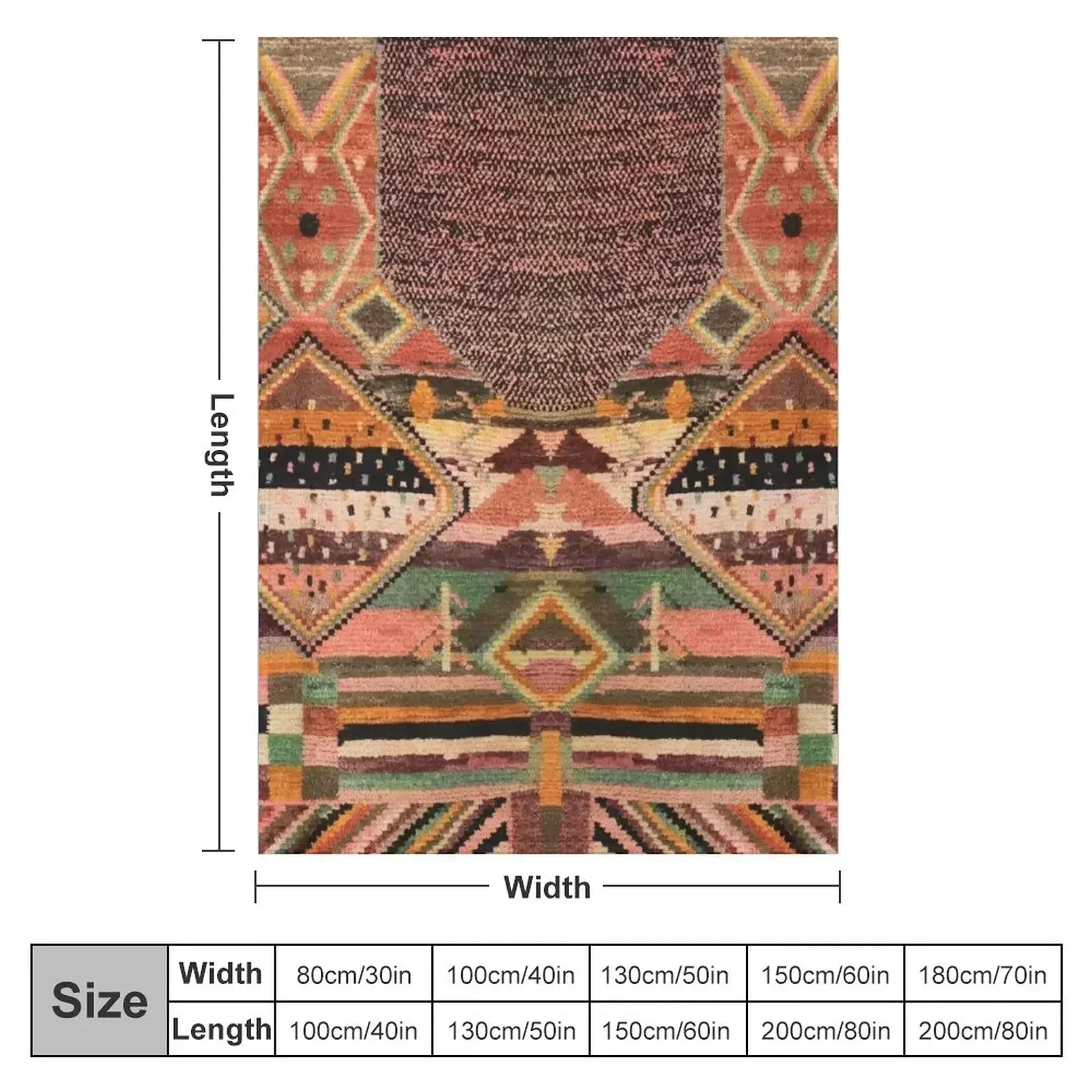 Heritage Oriental Moroccan Design Throw Blanket couch cozy soft plush fuzzy picnic outdoor blanket
