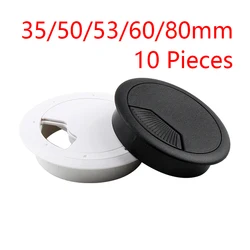 35mm 50mm 53mm 60mm 80mm Desk Table Plastic Cable Hole Cover PC Computer Desk Round Wire Tidy Grommet Cable Organizer