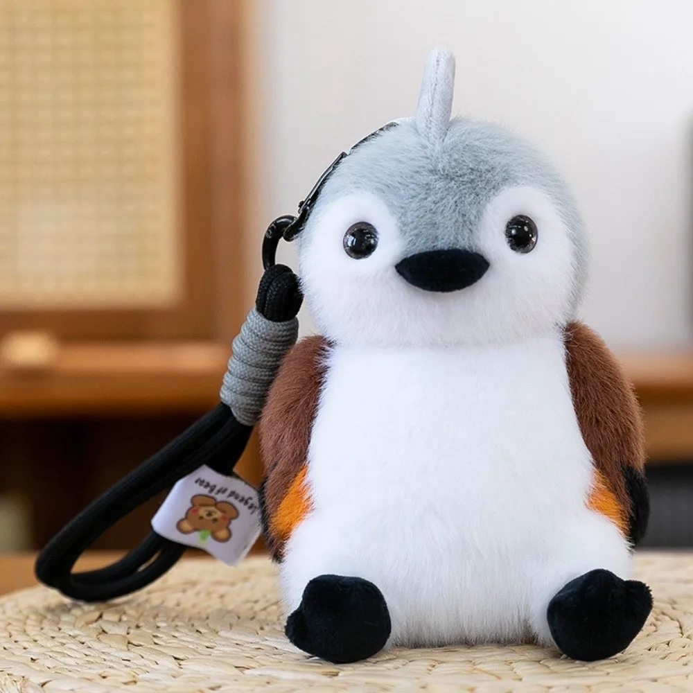 Lindo Animal pájaro llavero de felpa simulación realista pájaro muñeca colgante Kawaii colorido peludo pájaros llaveros niños y niñas