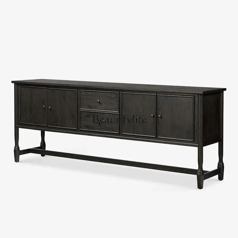 

American Country Retro Distressed Solid Wood Sideboard Entrance Hallway Cabinet Decorative Cabinet Dining Room Storage Cabinet