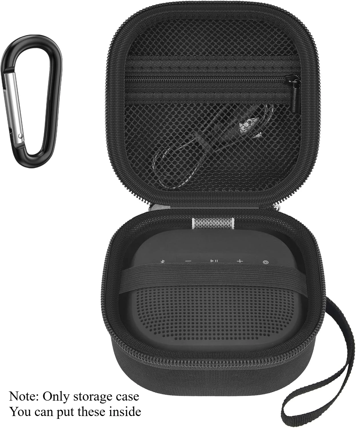 Case Compatible with Bose SoundLink Micro 2nd Gen Bluetooth Speaker, Portable Carrying Storage Organizer Box with Mesh Pocket fo