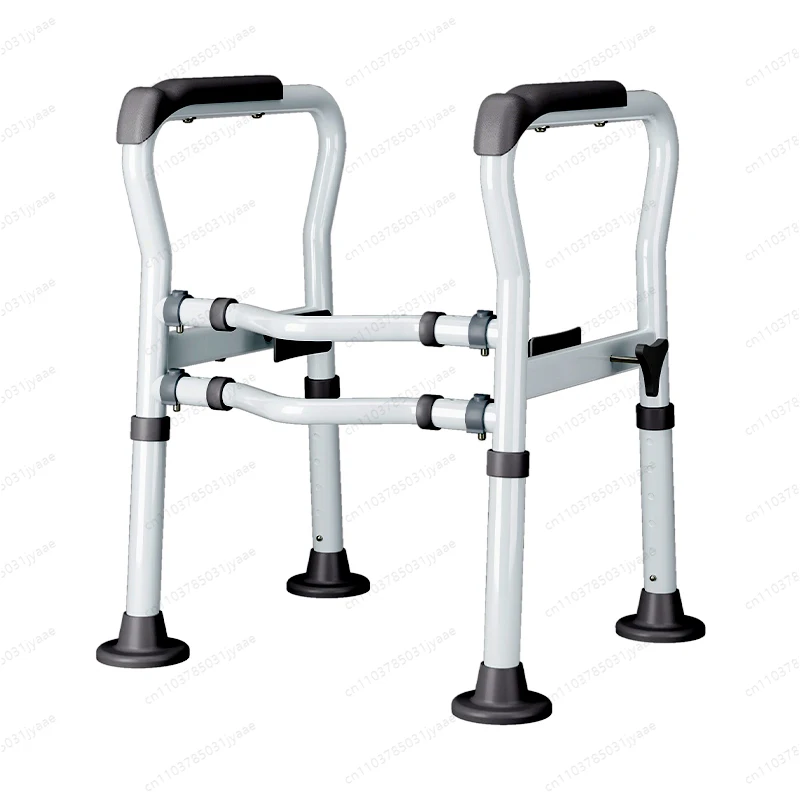 

Tool-Free Toilet Safety Rail With Armrests Seniors Bathroom Assist Equipment That Fits Any Toilets
