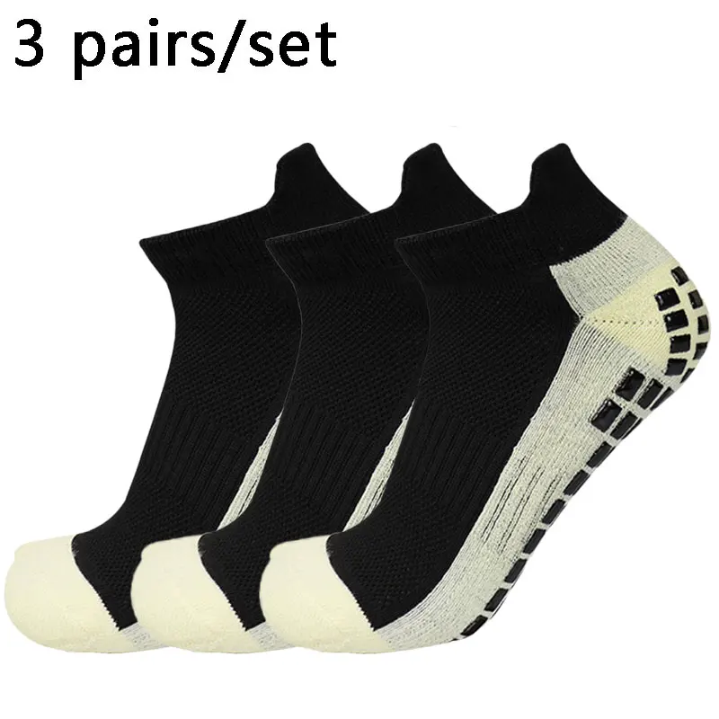 3 paia nuovi calzini da calcio da donna da uomo calzini da calcio con impugnatura antiscivolo in Silicone sportivo corto calcetines hombre futbol