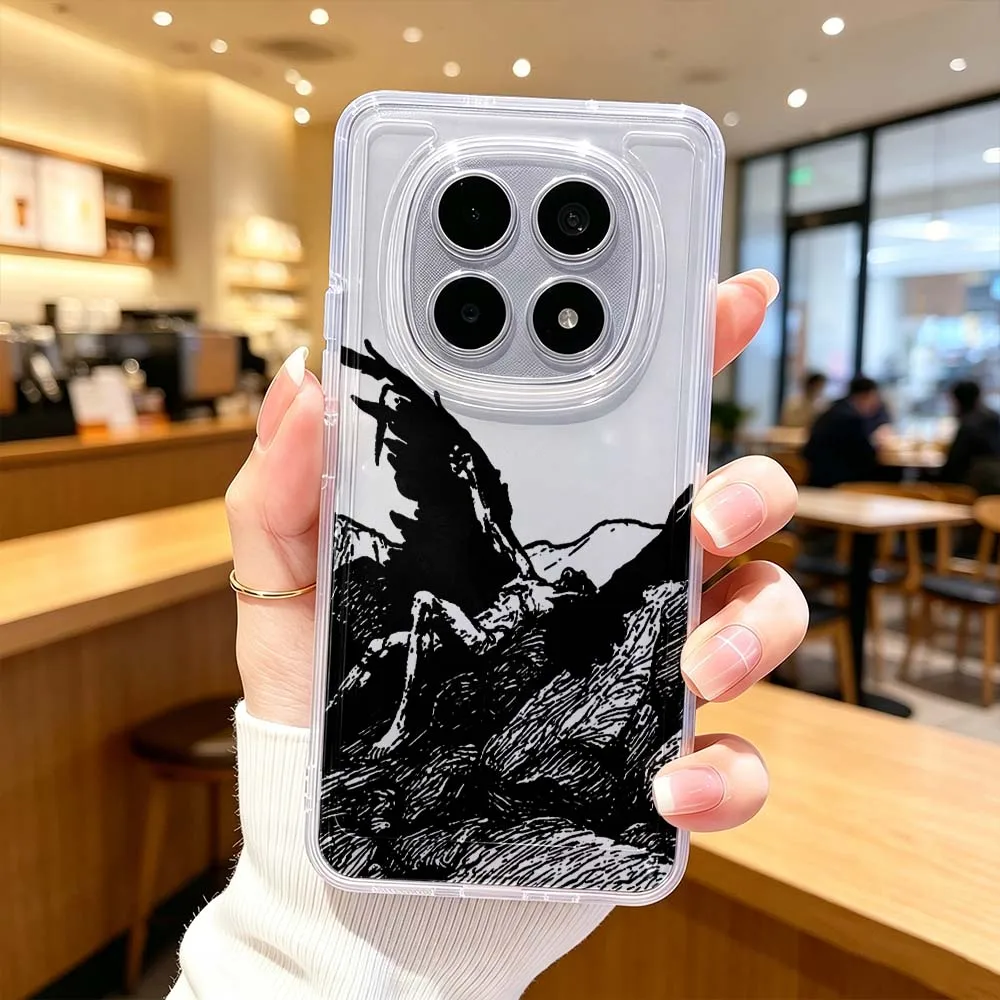 Art Fallen Angel Wings Phone Case For Xiaomi Redmi Note 15 14 13 12 11E 9 Pro Pro+ 4G 5G Protective Transparent Cover view 2