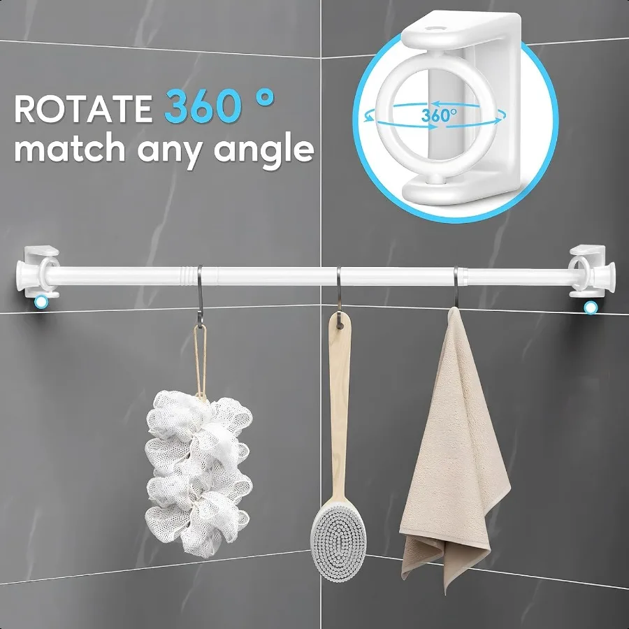 1PCS Spring Tension Curtain Rods 24 to 46 Inch White Tension Rod Spring Curtain Rod Short Curtains Rod 's Tension Adjustable Cu