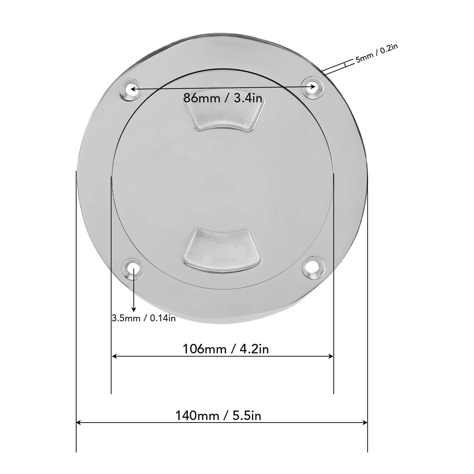 4 بوصة قارب مستدير يفقس غطاء قابل للفصل 316 الفولاذ المقاوم للصدأ عدم الانزلاق سطح السفينة لوحة التفتيش يخت لسفينة اليخوت البحرية #6