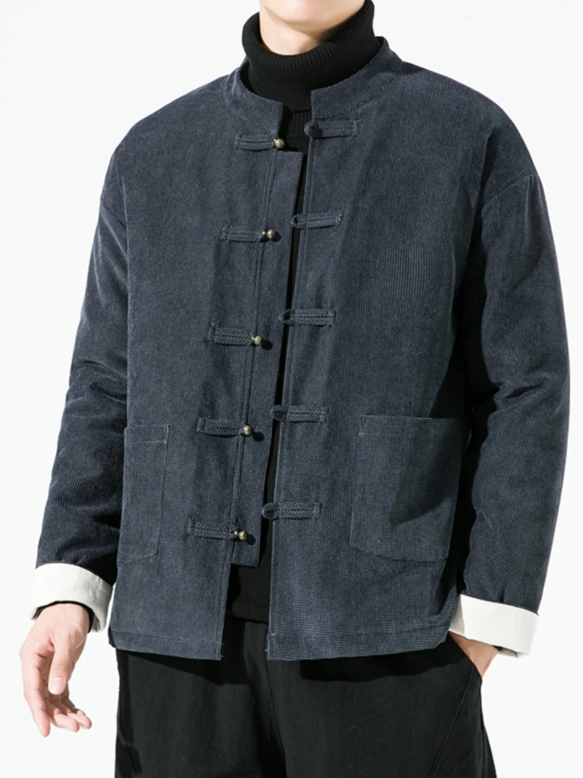 

Мужское зимнее пальто Thiened Cotton Jaet в китайском стиле, теплое вельветовое пальто с медными пуговицами, забавная молодежная верхняя одежда Faion