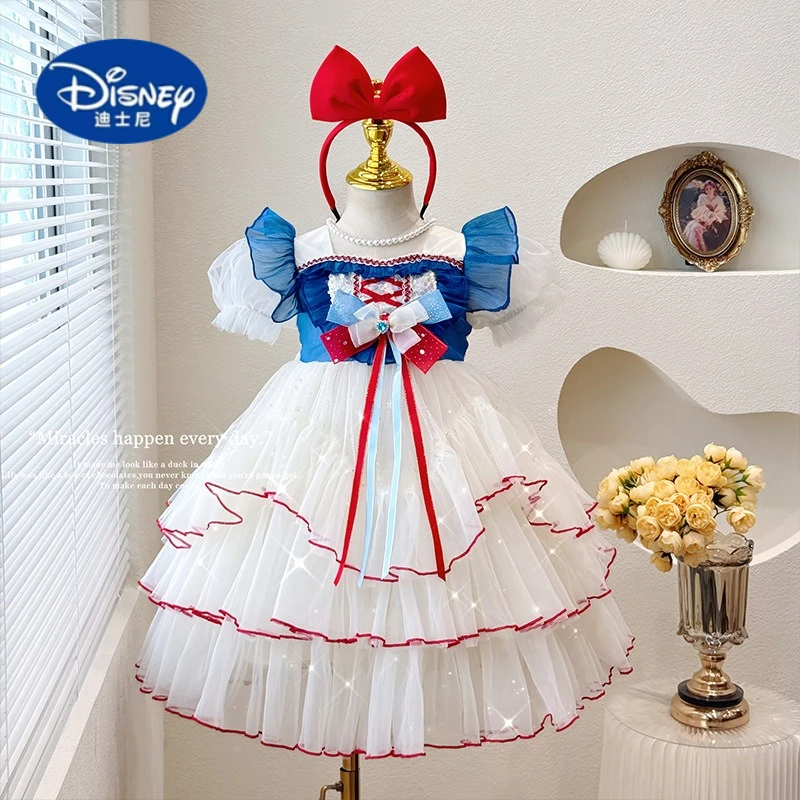 

Disney Girls Princess Skirt Summer New Children's Fluffy Dress Gauze Dress Baby Foreign Style Lolita Dress