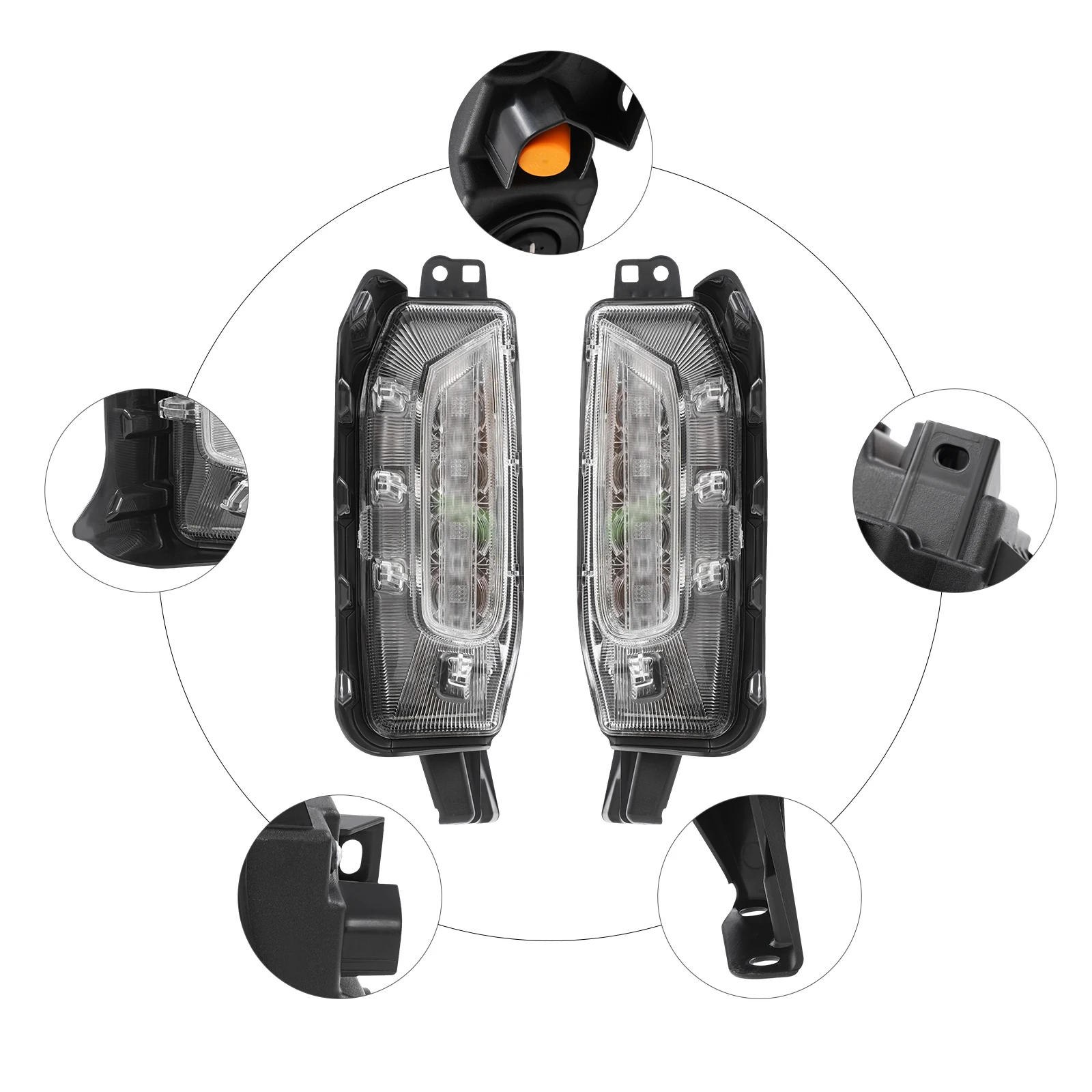 

Правые и левые светодиодные дневные ходовые огни, правые и левые светодиодные противотуманные фары, противотуманные фары/светодиодные ДХО для Toyota Prius-V 2015-2018 годов выпуска