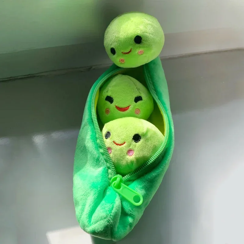 25CM lindo bebé de peluche guisantes relleno planta muñeca juguete niños calidad Kawaii almohada en forma de guisante juguete niño niña regalo